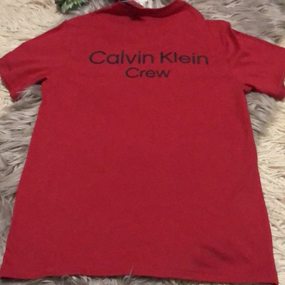 NWT-Mens Calvin Klein Short Sleeve T-Cotton-Sz S-Red - Picture 2 of 11